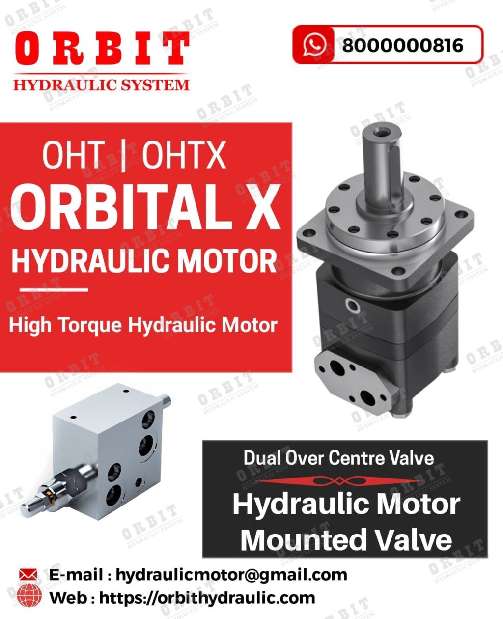 Hydraulic Motor Mounted Dual Over Center Valve + Shuttle Valve For OMT / OHT Motor in India